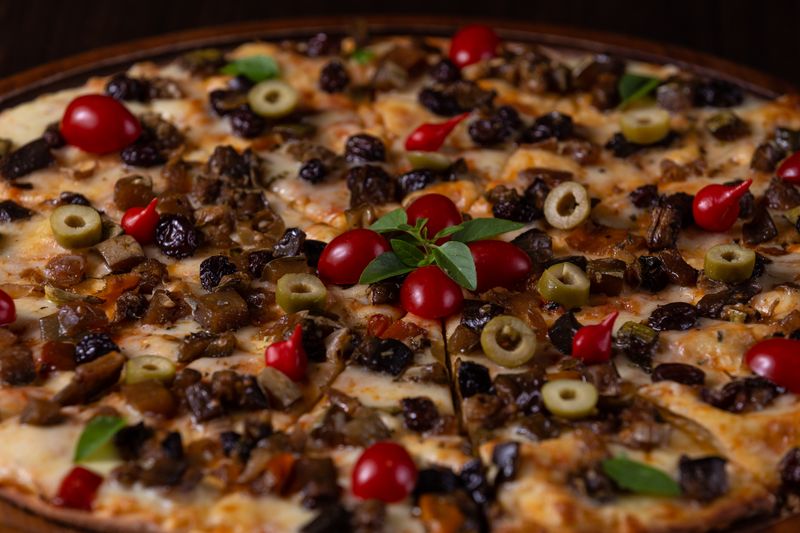 Mediterranean Veggie pizza at Pizza luce